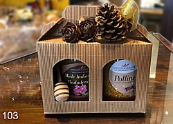 confezione regalo con miele e polline